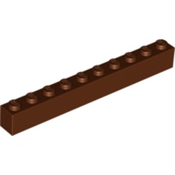 LEGO part 6111 BRICK 1X10 in Reddish Brown