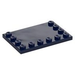 LEGO part 6180 PLATE 4X6 W. 12 KNOBS in Earth Blue/ Dark Blue