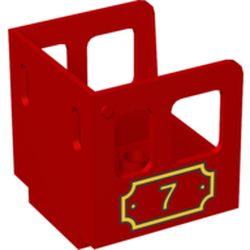 Duplo Train Steam Engine Cabin with Plaque with '7' Print