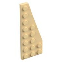LEGO part  RIGHT PLATE 3X8 W/ANGLE in Brick Yellow/ Tan