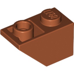 LEGO part 10003665 ROOF TILE 1X2 INV. in Dark Orange