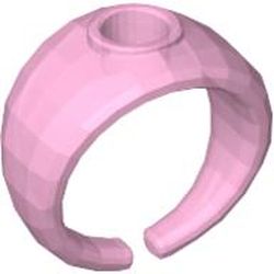 Clikits Ring, Wide Band with Hole in Top, Pearlescent Light Pink Surface Pattern