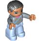 Duplo Figure with Parted Wavy Hair Black (Prince)