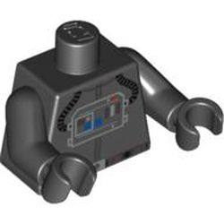 Torso Flight Suit with Control Panel and Tubes Print (TIE Pilot), Black Arms and Hands