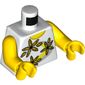 Torso Shirt 3 Flowers over Yellow and Silver Stripe / '2011 The LEGO Store Pleasanton, CA' on Back Print, Yellow Arms and Hands