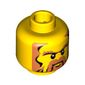 Minifig Head Aquaraider / King / Dwarf / Warrior, Light Brown Beard with Sideburns and Eyebrows Print [Blocked Open Stud]