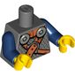 Torso Mail Armour with 2 Shoulder Rondels and Crossed Belts Print, Dark Blue Arms, Yellow Hands