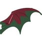 Creature Body Part, Dragon Wing 19 x 11 with Marbled Dark Red Pattern