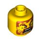 Minifig Head Karzon / Warrior, Brown Beard with Stubble, Yelling Mouth Print [Blocked Open Stud]