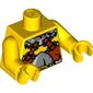 Torso Armour with Metal Collar and Belt, and Brown Straps Print, Yellow Arms and Hands