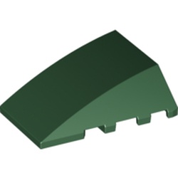 LEGO part 10047753 BRICK 4X4 W. BOW/ANGLE in Earth Green/ Dark Green