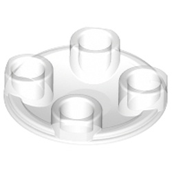 LEGO part 28558 SLIDE SHOE ROUND 2X2 in Transparent/ Trans-Clear