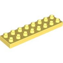 LEGO part 44524 DUPLO PLATE 2X8X½ in Cool Yellow/ Bright Light Yellow
