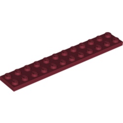 LEGO part 2445 Plate 2 x 12 in Dark Red