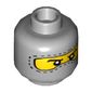 Minifig Head Specs / Astronaut, Balaclava with Eyes Hole Stitching Trim, Nose Hump, White Pupils Print [Blocked Open Stud]