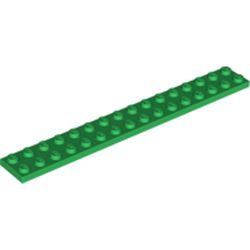 LEGO part 10004282 PLATE 2X16 in Dark Green/ Green