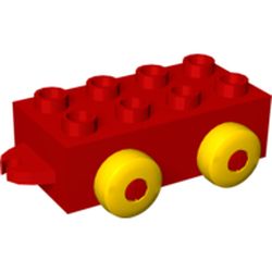 LEGO PART 54600c01 Quatro Car Base 2 x 4 with Hitches and 4 Yellow ...