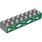 Duplo Brick 2 x 8 with Green Girders Print