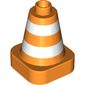 Duplo Cone 2 x 2 Square Base with White Reflective Safety Stripes Print