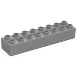 LEGO part 4199 DUPLO BRICK 2X8 in Medium Stone Grey/ Light Bluish Gray