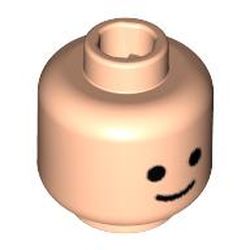 Minifig Head Standard Grin Print [Blocked Open Stud]
