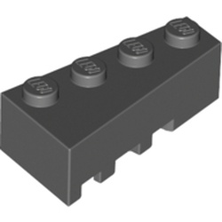 LEGO part RIGHT BRICK 2X4 W/ANGLE in Dark Stone Grey / Dark Bluish Gray