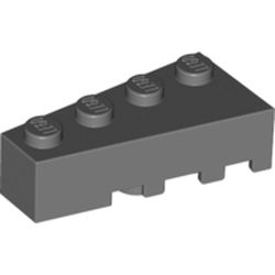 LEGO part LEFT BRICK 2X4 W/ANGLE in Dark Stone Grey / Dark Bluish Gray