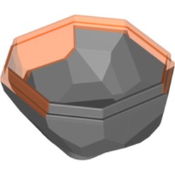 Rock Boulder, Bottom with Marbled Trans-Neon Orange Pattern