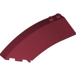 LEGO part 10041750 LEFT SHELL 3X8X2 W/BOW/ANGLE in Dark Red