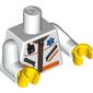 Torso Hospital EMT Star of Life, Zipper, Zippered Pockets, Radio Print, White Arms, Yellow Hands