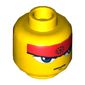 Minifig Head Ryo, Dual Sided, Blue Eyes, Headband, Mouth Closed / Bared Teeth Print [Blocked Open Stud]