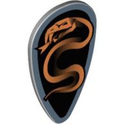Shield Ovoid with Black and Copper Karzon Snake Print