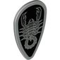 Shield Ovoid with Silver and Black Scorpion Print