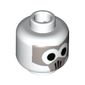 Minifig Head Firebender (Avatar), Gray Mask with Black Eyes Print [Blocked Open Stud]