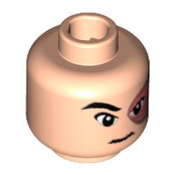Minifig Head Prince Zuko (Avatar), Scarred Left Eye, Ponytail on Back Print [Blocked Open Stud]