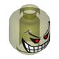 Minifig Head, Red Eyes, Eyebrows, White Teeth and Grin Print (Joker's Bomb)