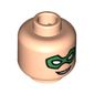 Minifig Head Robin, Dual Sided, Green Eyemask, Smile Print [Blocked Open Stud]