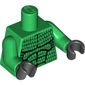 Torso Muscles Outline with Scales Print, Green Arms, Black Hands