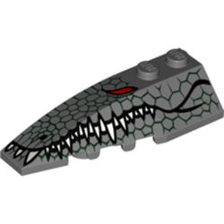 Wedge Curved 6 x 2 Left with Reptile Skin, Red Eye, White Teeth Print