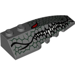 Wedge Curved 6 x 2 Right with Reptile Skin, Red Eye, White Teeth Print
