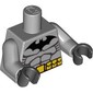 Torso Batman Logo with Muscles and Yellow Belt Print, Light Bluish Gray Arms, Black Hands