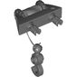 String Reel 1 x 4 x 2 Complete with String and Dark Bluish Gray Hook with Towball