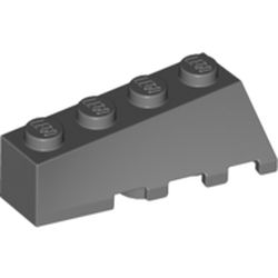 LEGO part LEFT BRICK 2X4 W/BOW/ANGLE in Dark Stone Grey / Dark Bluish Gray