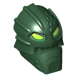 Minifig Head Special, Inika Toa Kongu with Lime Eyes Print