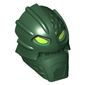 Minifig Head Special, Inika Toa Kongu with Lime Eyes Print