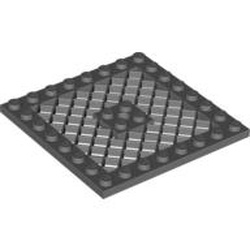 LEGO part GRID PLATE 8X8 in Dark Stone Grey / Dark Bluish Gray