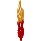 Large Figure Weapon Sword, Toa Flame 2 x 12 with Two Holes, Marbled Yellow Pattern