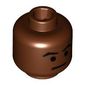 Minifig Head Mace Windu, Arched Eyebrows and Thin Line Mouth Print [Blocked Open Stud]