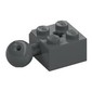 Technic Brick Modified 2 x 2 with Ball and Axle Hole, with 6 Holes in Ball