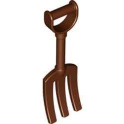 LEGO part 10010531 FORK in Reddish Brown